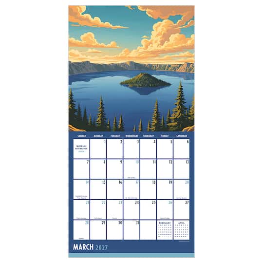 2027 National Parks-Art Mini Calendar